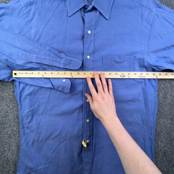 Brooks Brothers Long Sleeve Button Up Shirt Mens 15.5 33 Blue Cotton Point - Picture 4 of 11